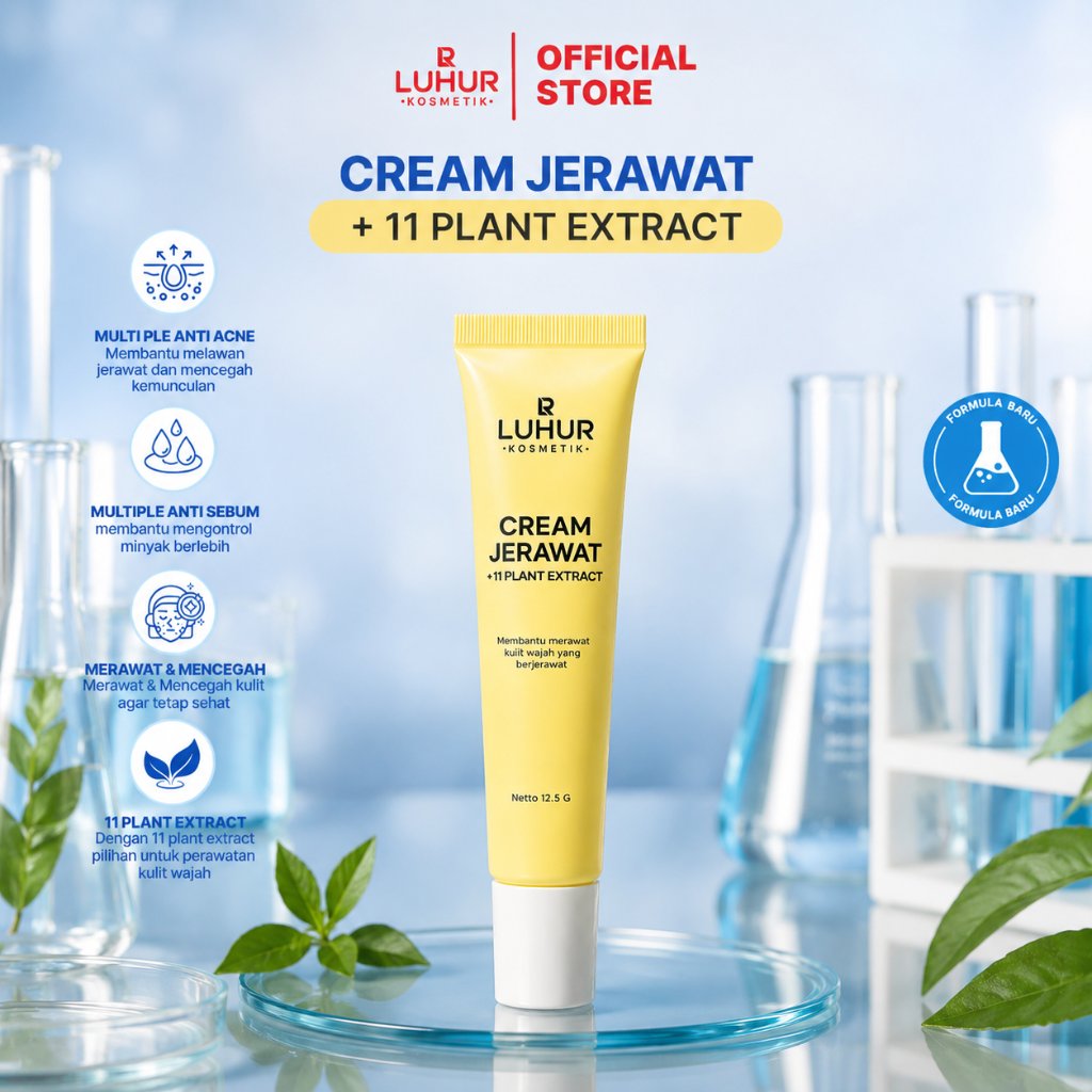 Luhur Acne Cream | Luhur Kosmetik Cream Totol | Jerawat Parah Meradang BPOM & Halal | Aman Bumil Bus