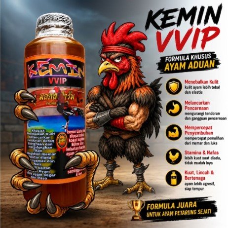 Kemin Ayam Merah VVIP Original Cepat Merah Tebal Kulit Obat Rawatan Ayam Aduan Laga Bangkok 250ml