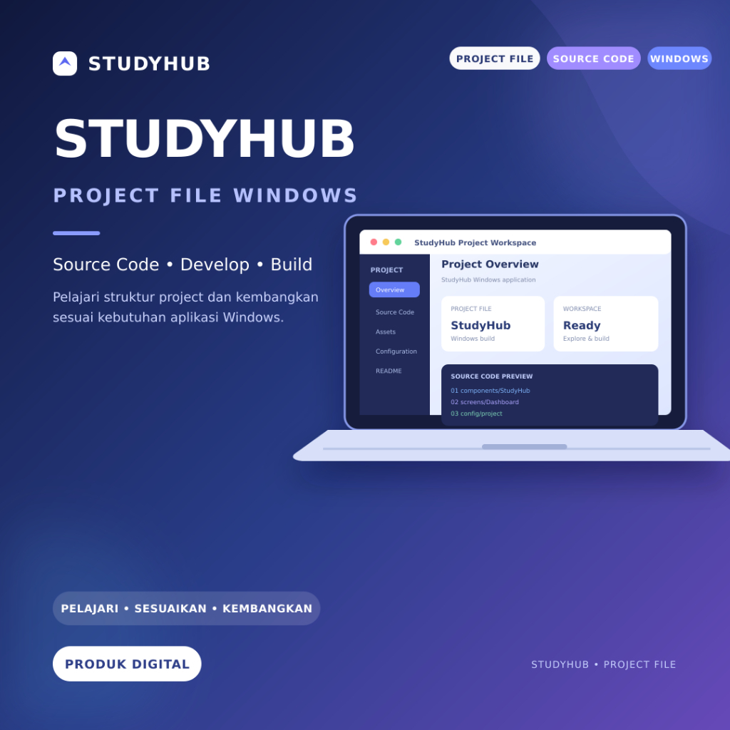StudyHub Project File Windows | Source Code Aplikasi Belajar | Build EXE