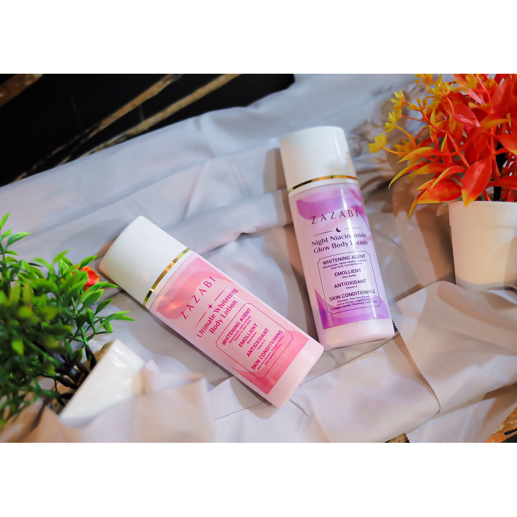 ZAZABI Body Lotion Ultimate Whitening dan Night Niacinamide Glow untuk Kulit