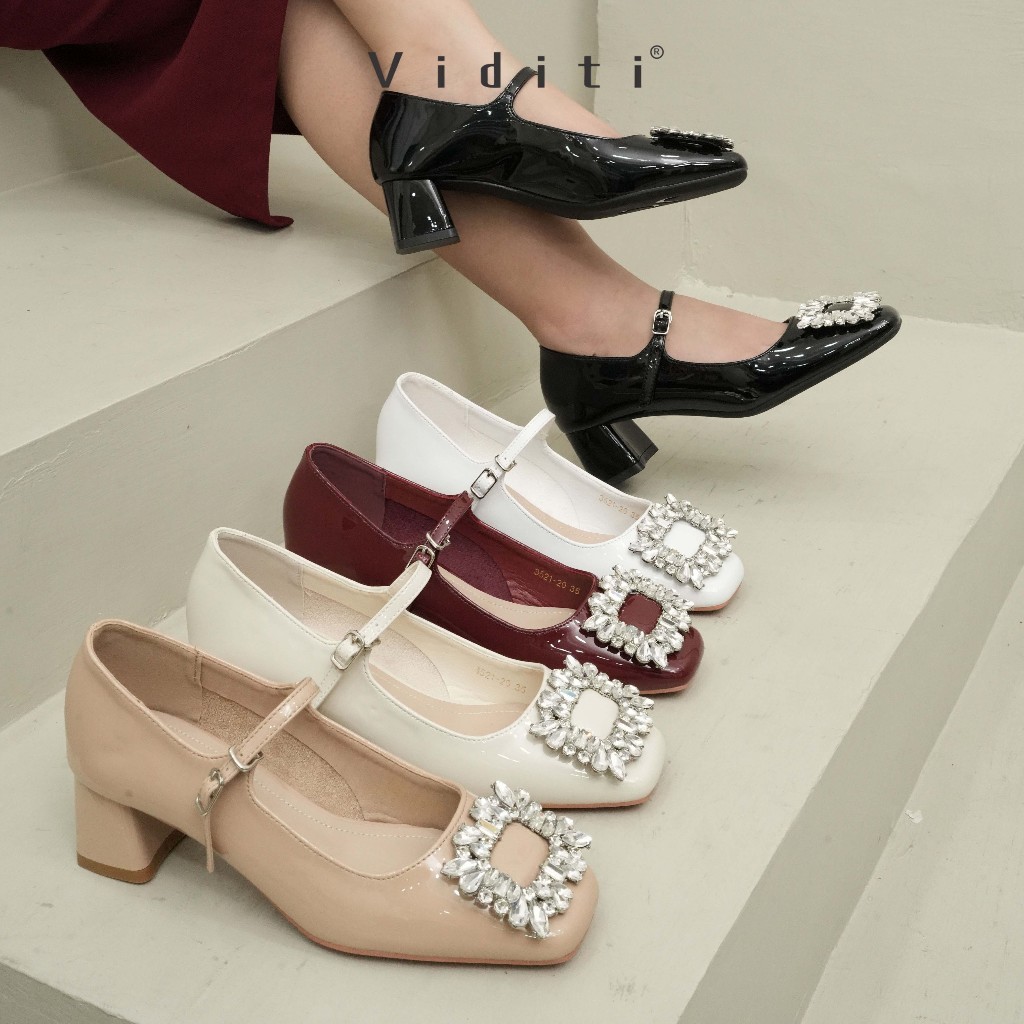 Viditi Zelia Block Heels 5 cm | Shoes | Sepatu Import Wanita | Nikahan | Wisuda | Seserahan | Pesta