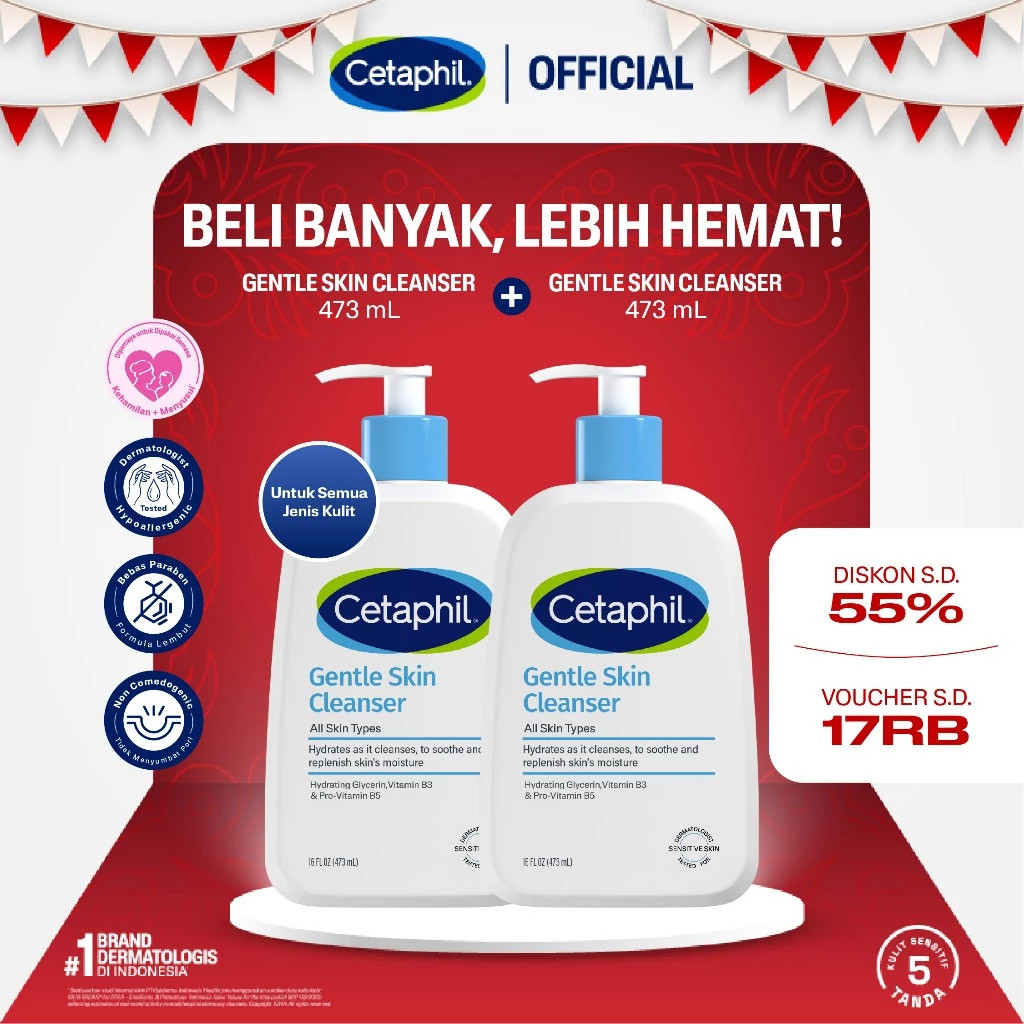 [EXP2028] CETAPHIL New Gentle Skin Cleanser 500ml with Propylene Glycol - Sabun Pembersih Wajah Hypo