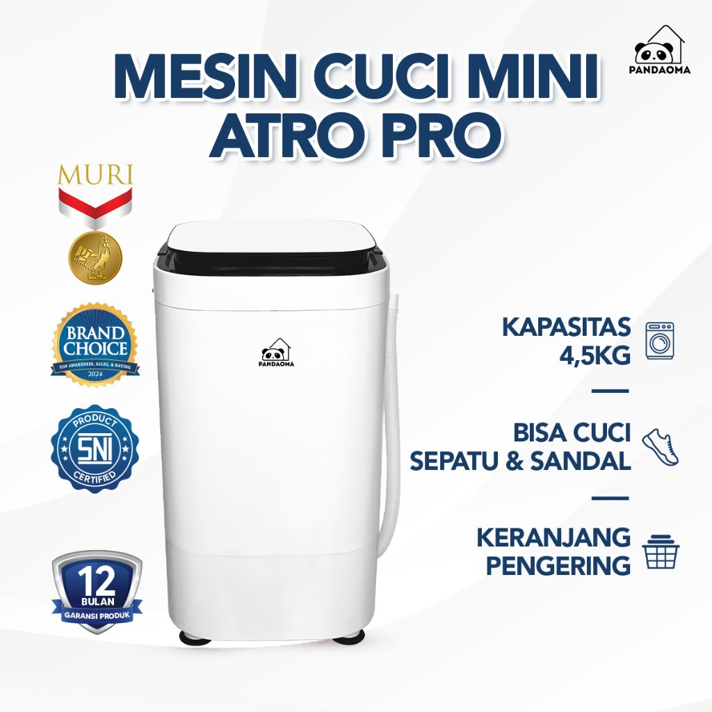 Pandaoma Mesin Cuci Mini Atro Mesin Cuci Sepatu Mesin Cuci Portable Kapasitas 4,5kg