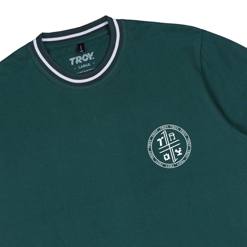 Troy Company Striped Rib T-Shirt Green Four Crest - Kaos Pria Lengan Pendek Hijau KST 3709-2G1W