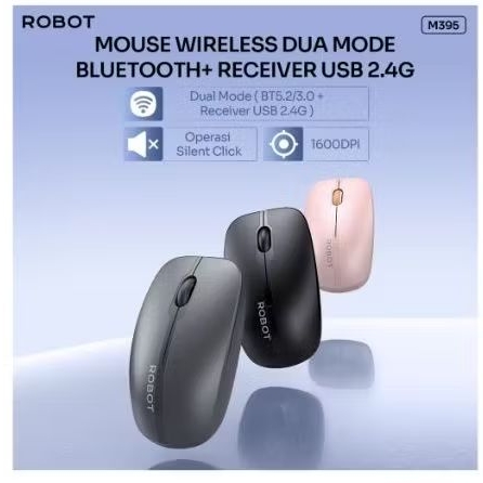 Mouse ROBOT M395  WIRELESS BLUETOOTH + RECEIVER USB