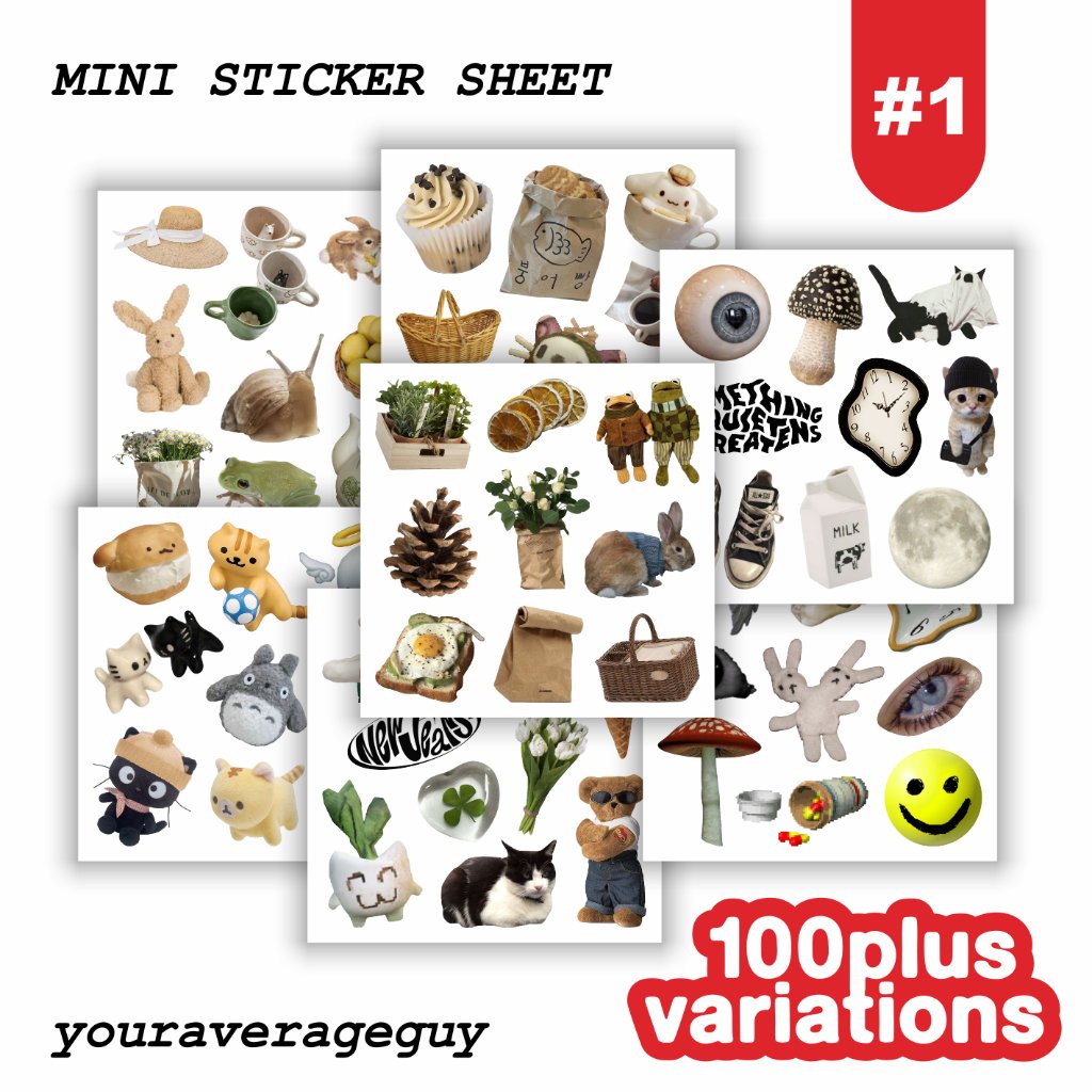 mini sticker sheet aesthetic deco y2k kidcore cute thence weirdcore journal youraverageguy MSS1