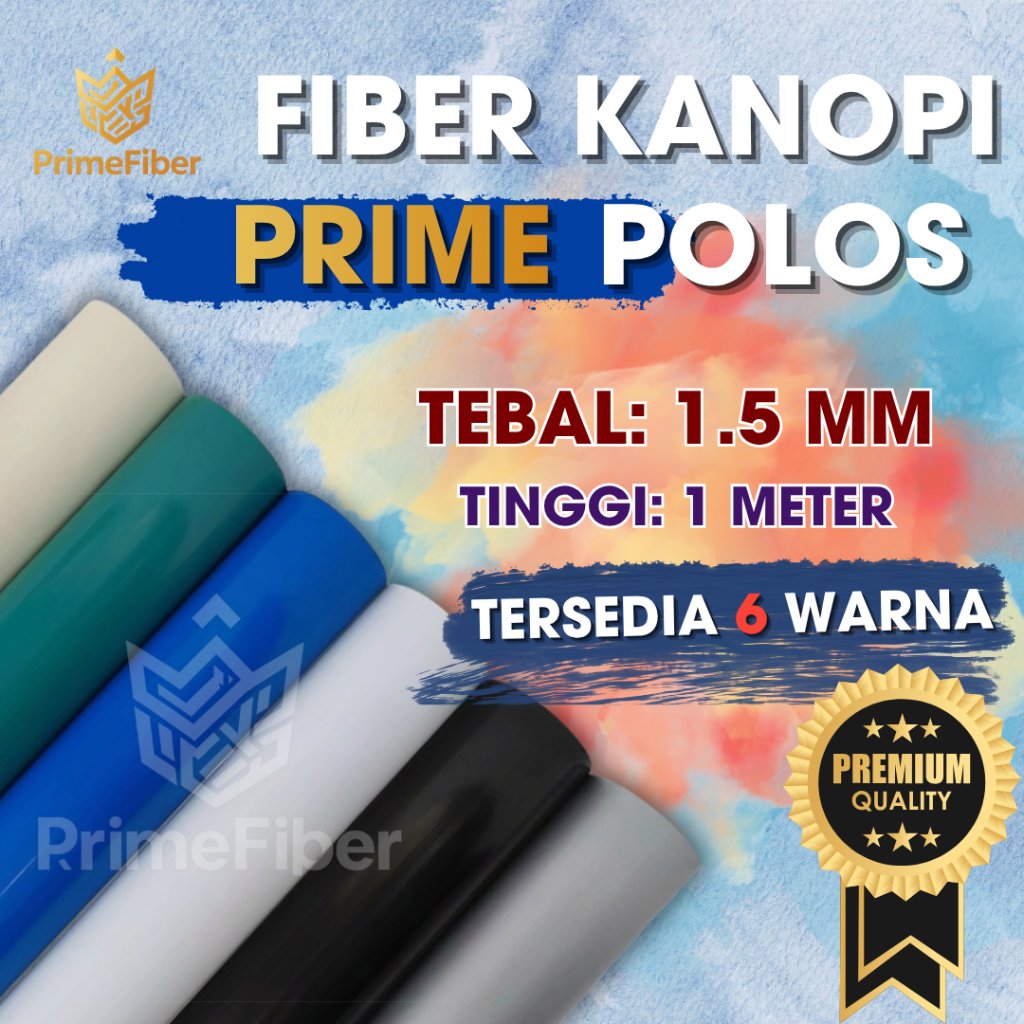 Fiber Pagar Kanopi Atap Polos PRIME - Ketebalan 1.5mm | 6 Warna Lengkap | Fiber Plastik Penutup Paga