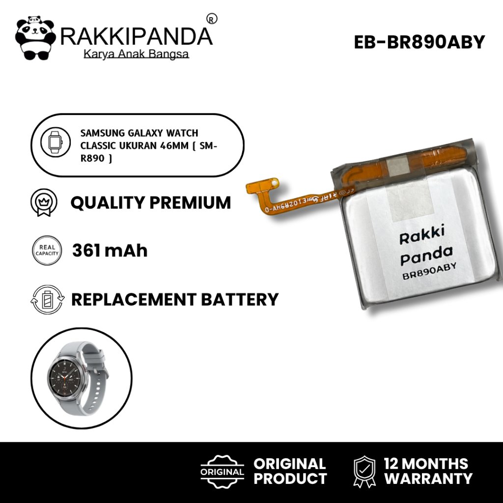 RakkiPanda - Baterai EB-BR890ABY Samsung Watch Classic 46mm SM-R890 3.8V 361mAh