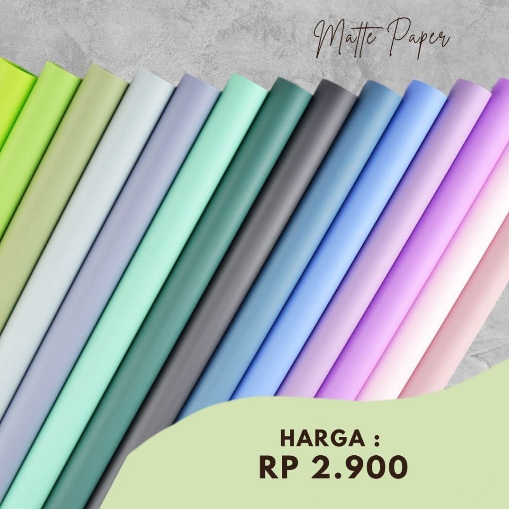 (ECER) TERLENGKAP MATTE PAPER FLOWER WRAPPING TRANSPARENT CELLOPHANE WATERPROOF KERTAS PEMBUNGKUS