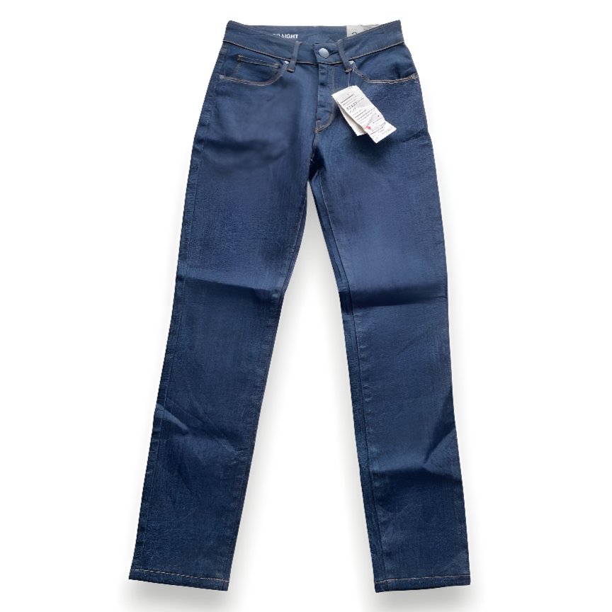 Celana Panjang Muji Japan Dark Indigo Raw Denim Slim Straight Fit Longpants Jeans