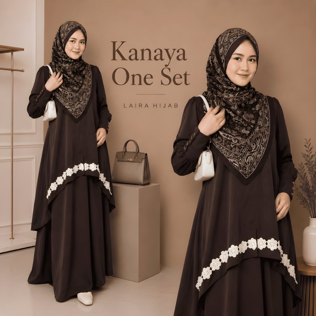 Kanaya | Tunik Rok | Gamis Abaya Basic Polos | Marbella Anti UV | By Laira Hijab