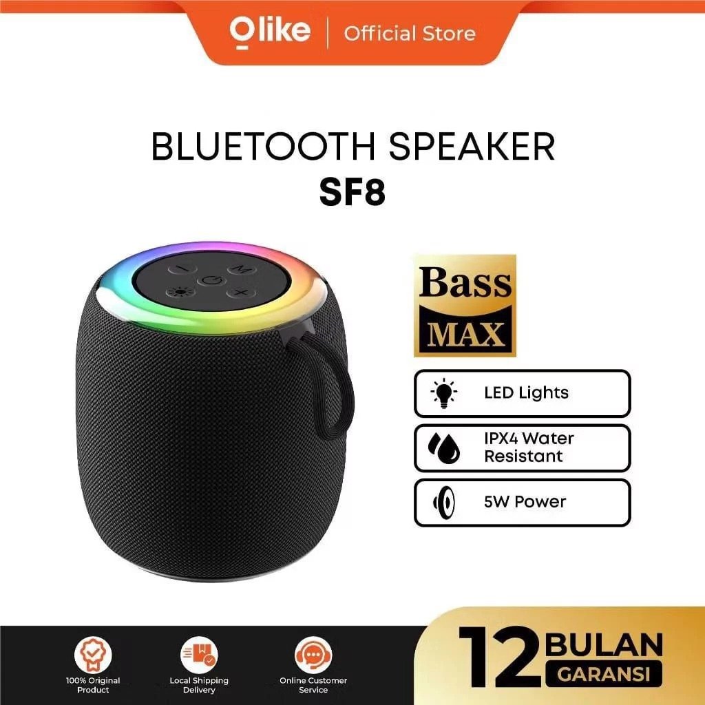 Speaker Bluetooth OLIKE SF8 BT 6.0 Driver 52mm 5W Baterai 500mAh 5 Jam Charging Type-C