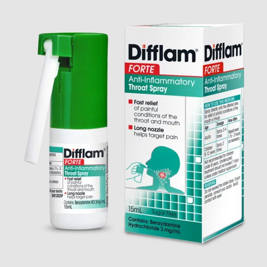 Difflam Forte Sore Throat Spray 88 Sprays - Original Australia Semprotan Radang Tenggorokan
