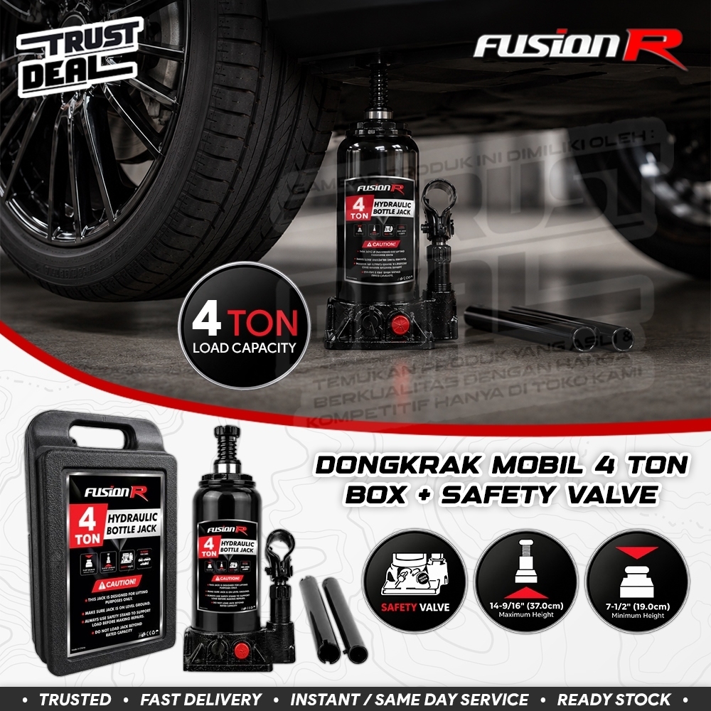 FUSION R Dongkrak Mobil Hidrolik 4 TON Dengan Box dan Safety Valve