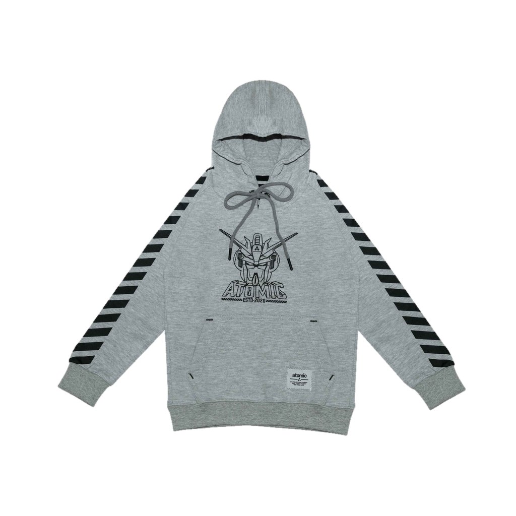 Atomic Kiddz Jaket Sweater Hoodie Anak Laki Perempuan - Proto Abu Misty Bahan Tebal
