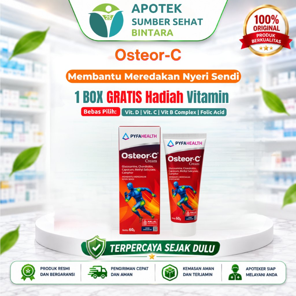 [BOX] Osteor-C Cream 60 gr | Krim Pereda Nyeri Sendi | Glucosamine & Chondroitin