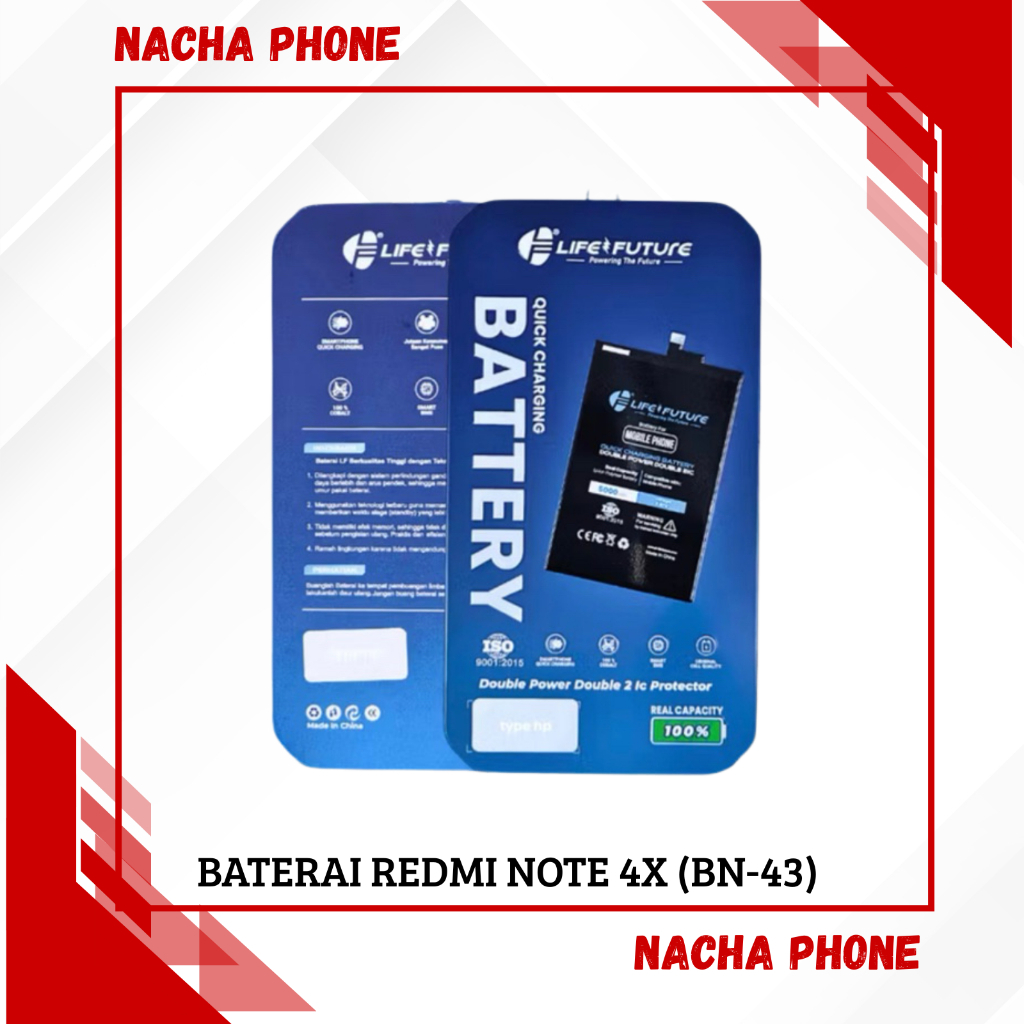 BATRAI BATERAI BATTERY LIFE FUTURE REDMI NOTE 4X (BN 43)