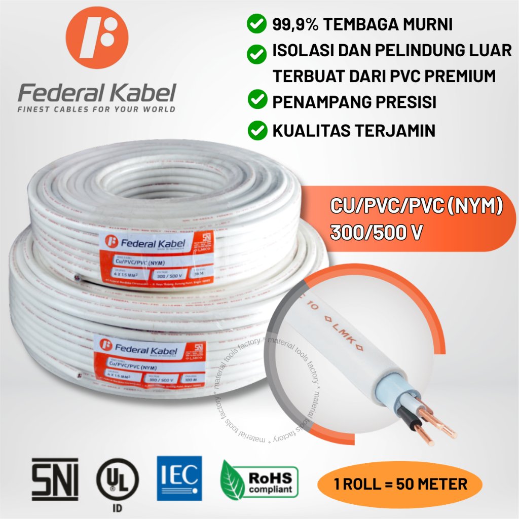 Kabel - Kabel Listrik - Kabel NYM - Kabel Listrik SNI - Kabel NYM Federal