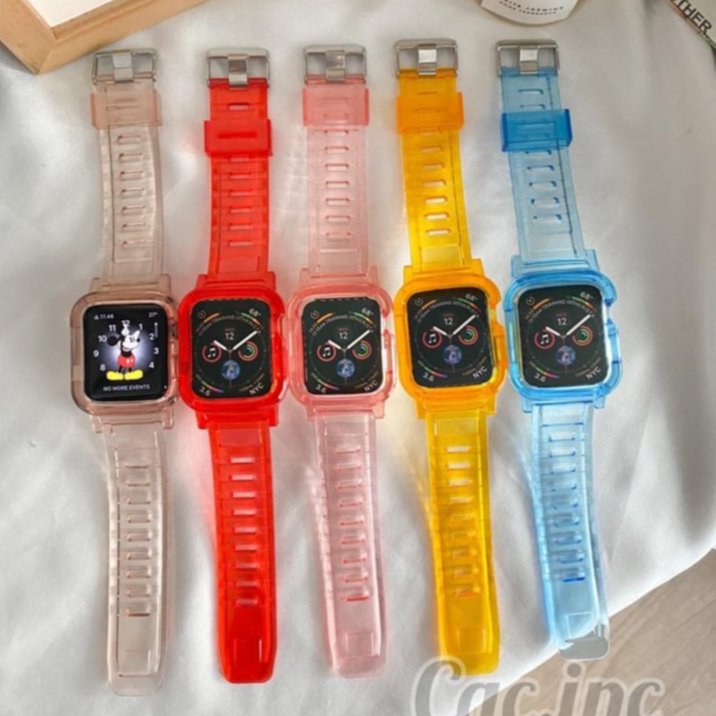 STRAP IWATCH TRANSPARAN GLACIER / IWATCH STRAP BENING WARNA SERIES 1 - 6 APPLE WATCH