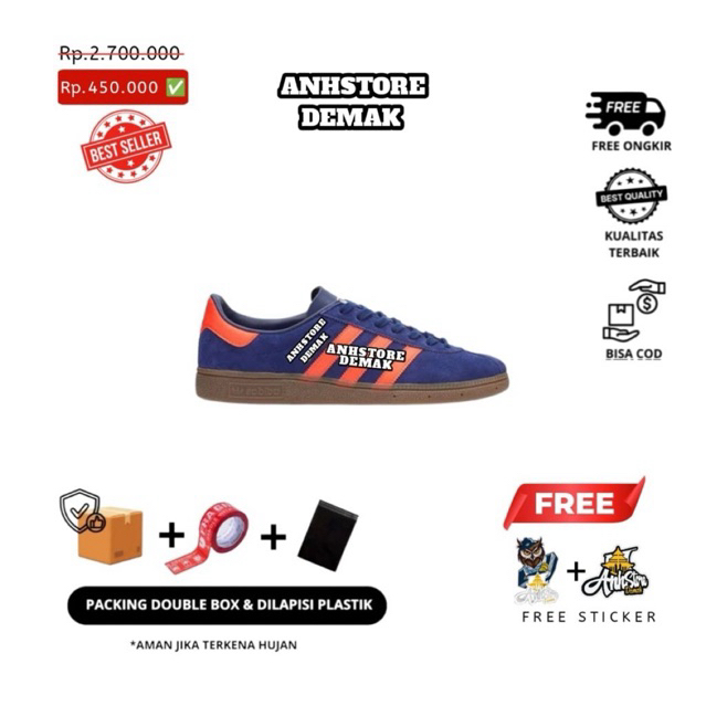 [ANH] Sneaker Handball Munchen Orange Navy