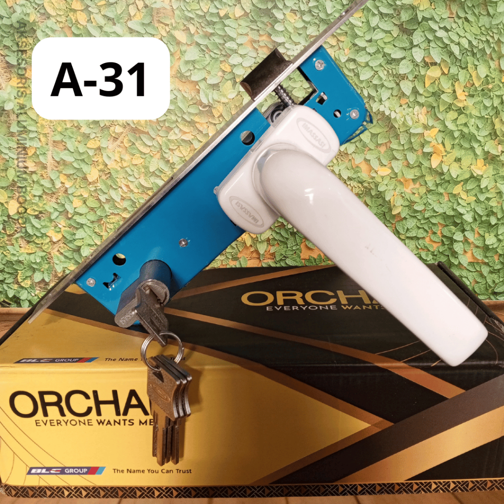 Handle + Kunci Pintu Aluminium Orchad A-31 / Glatino GLT-201 / 839/9055