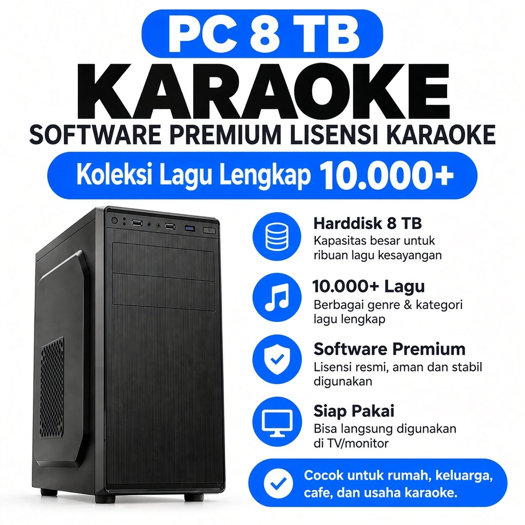 PC 8 TB Karaoke Software Premium Lisensi Karaoke Koleksi Lagu Lengkap 10.000+