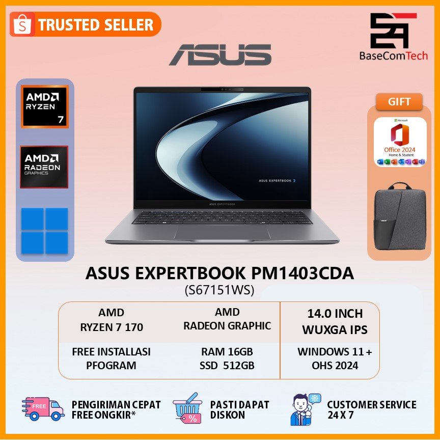 ASUS Expertbook PM1403CDA Ryzen 7 170 RAM 16GB SSD 512GB 14.0 inch WUXGA IPS