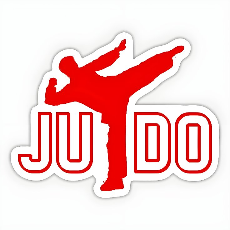 Stiker Aksesoris Helm Motor Keren Beladiri Judo Siluet Merah JUDO Anti Air Premium Bahan Vinyl Die C