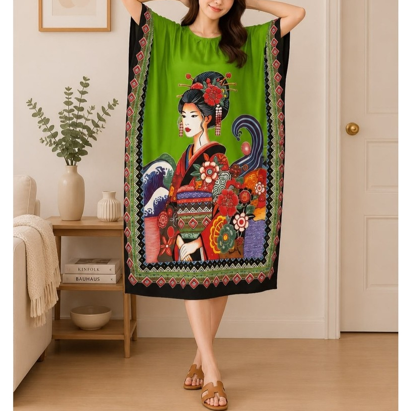 Daster kalong pendek motif Geisha