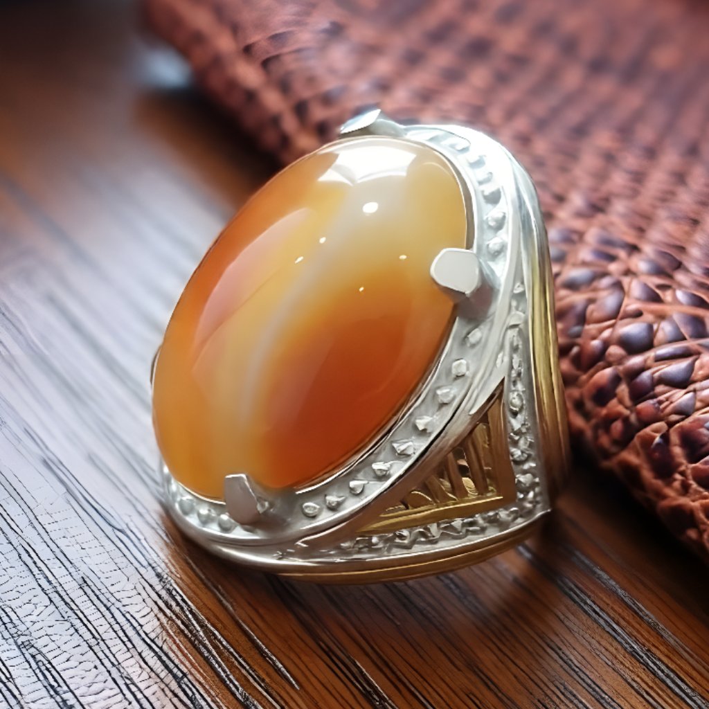 Batu Cincin Batu Akik Junjung Derajat Motif Merah Putih Antik Natural Ring 9 Alpaka