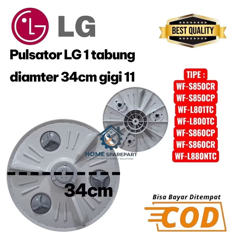 Pulsator LG mesin cuci 1 tabung diameter 34cm gigi 11 type WF-S850CR WF-S850CP WF-L801TC WF-L800TC W