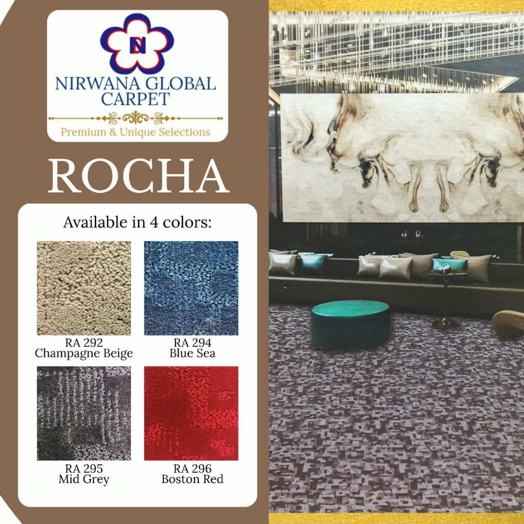 Karpet Meteran Rocha Lebar 4 meter / Karpet Lantai, Hotel, Kantor, Pameran, Pernikahan, Mushola, Mas