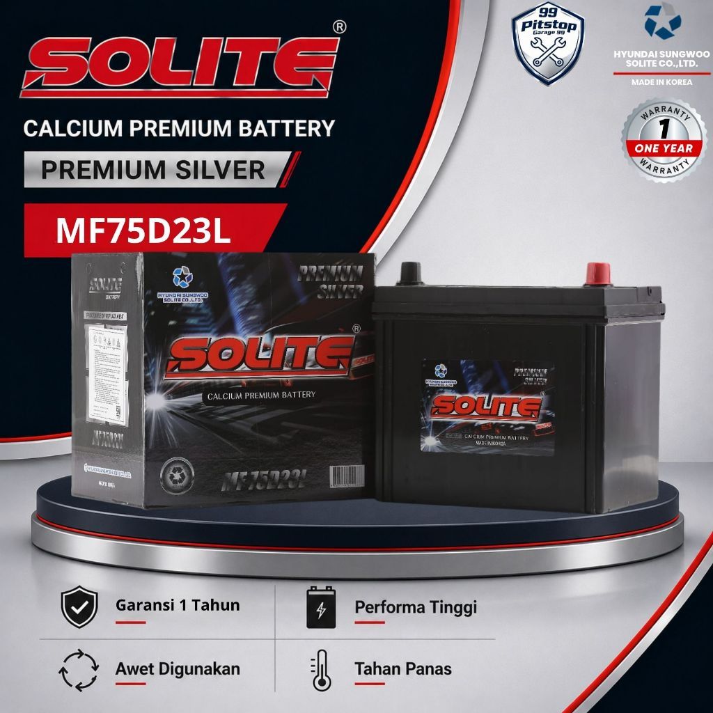 Solite Battery Aki Kering Mobil Mitsubishi Outlander 75D23L /  55D23L 60Ah