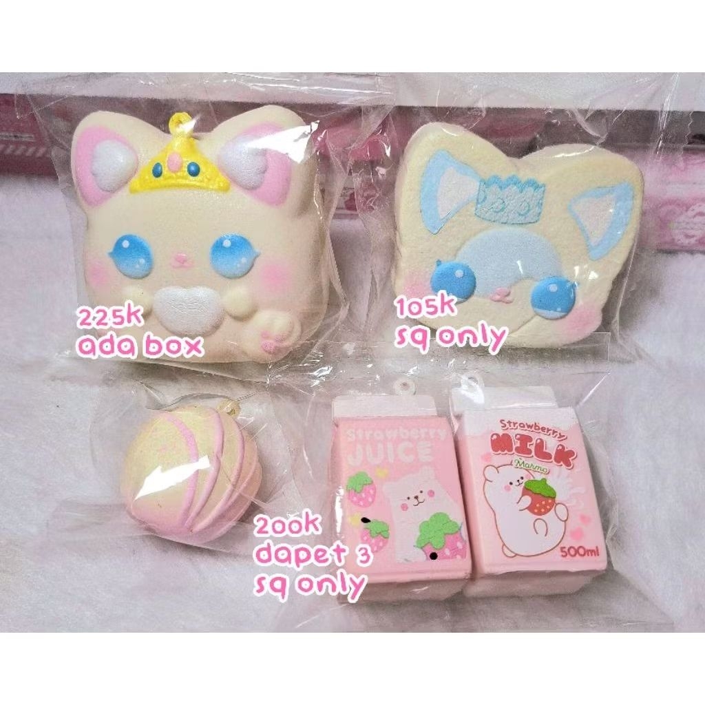 SQUISHY IBLOOM SAVON CHIGIRI, BLANCHE CAKEROLL, BUNDLE MILKBOX