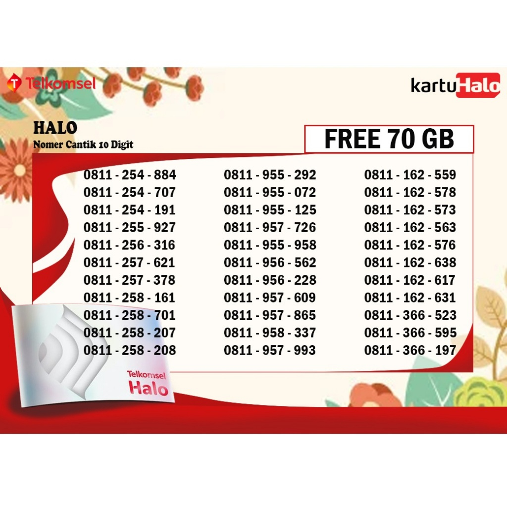 NOMER CANTIK 10 DIGIT TELKOMSEL