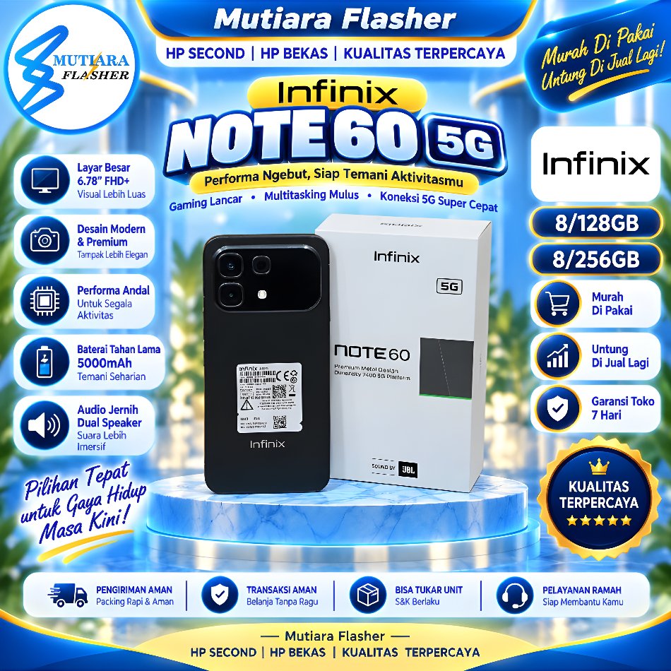 Infinix Note 60 5G Ram 8/128GB | Ram 8/256GB Second Original