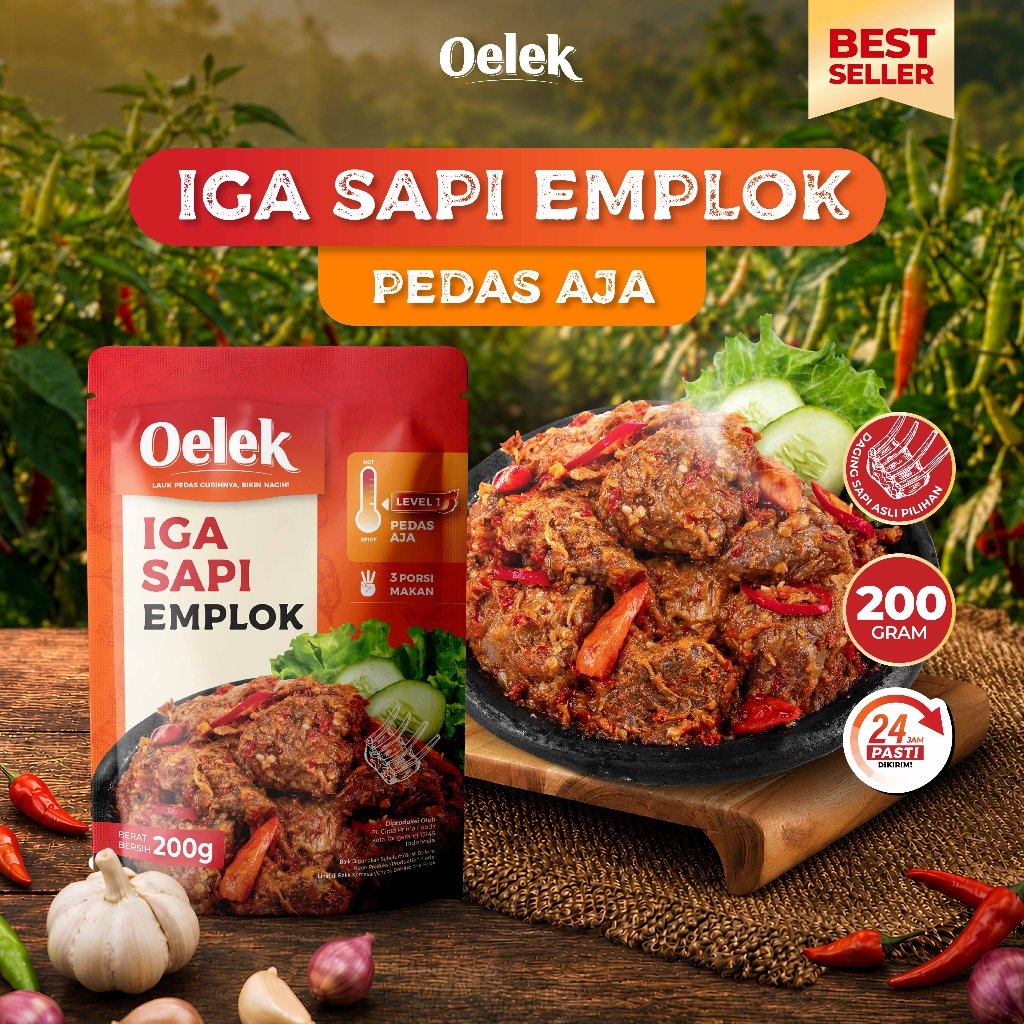 Oelek Iga Emplok Mercon 200 gr/ Iga Mercon / Iga Sambal / Oseng Iga / Iga Pedas / Lauk Siap Saji