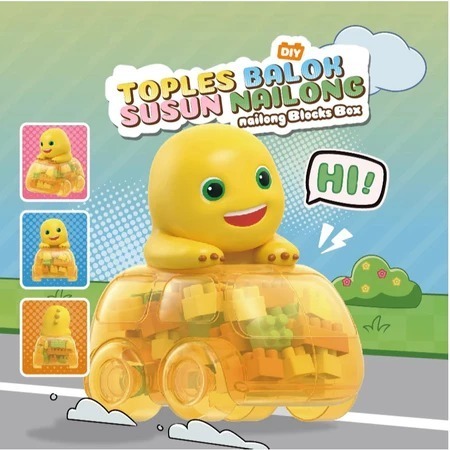 Mr. Man Nailong Building Blocks Car 50pcs / Block Mainan Balok Susun DIY Nailong Mobil 50 pcs