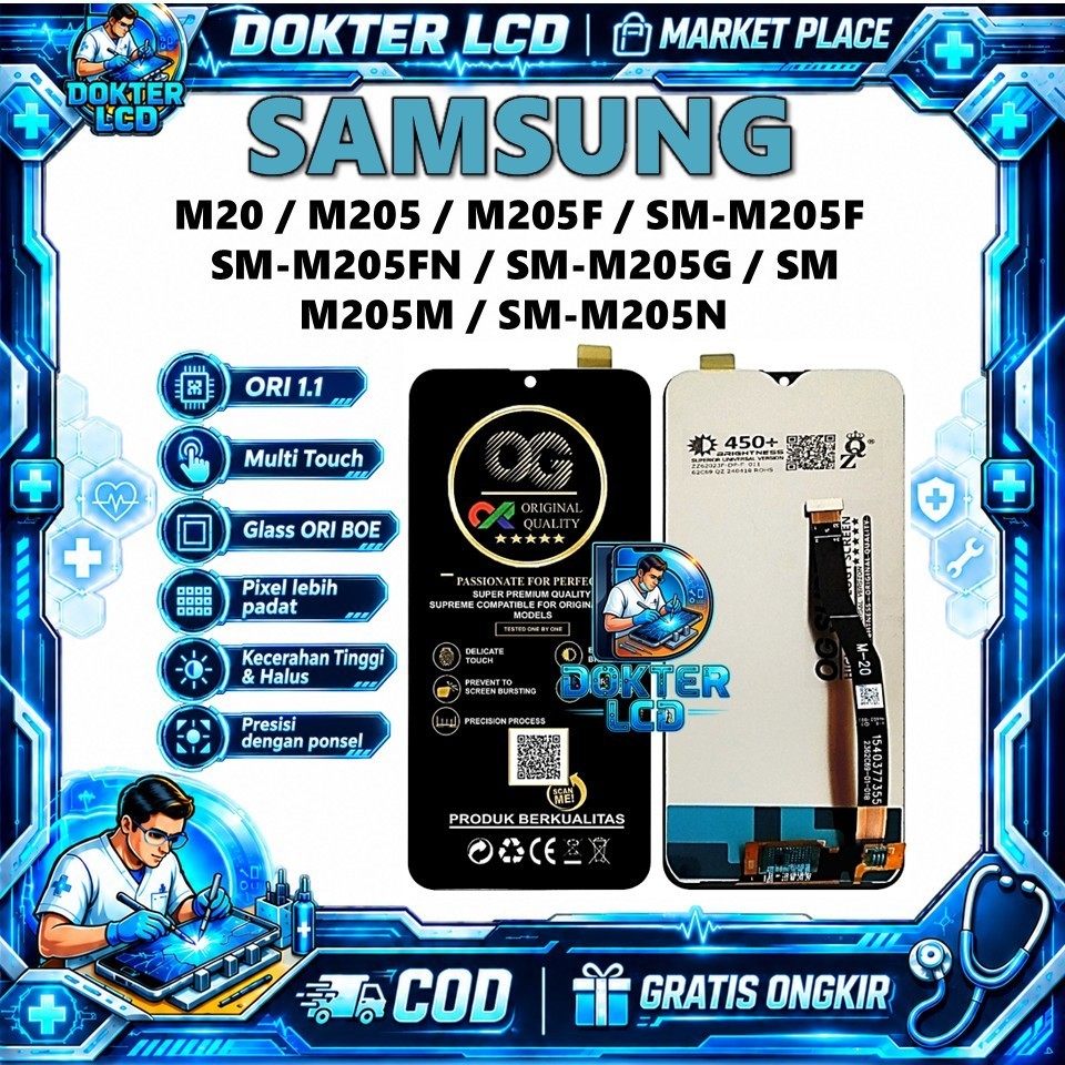 M20 / M205 / M205F / SM-M205F / SM-M205FN / SM-M205G / SM-M205M / SM-M205N ORI FULLSET