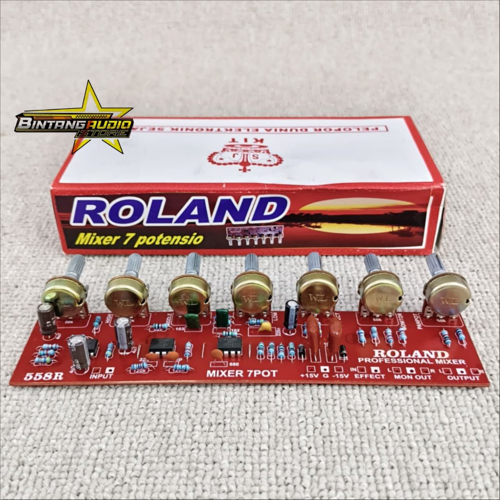 Modul Kit Mikser Mixer ROLAND 7 Potensio Penguat Mic