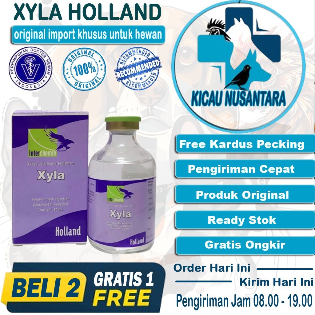 Xyla 50 Ml Obat Sedatif Atau Penenang Analgesik untuk Premedikasi Hewan Original Import Terbaik