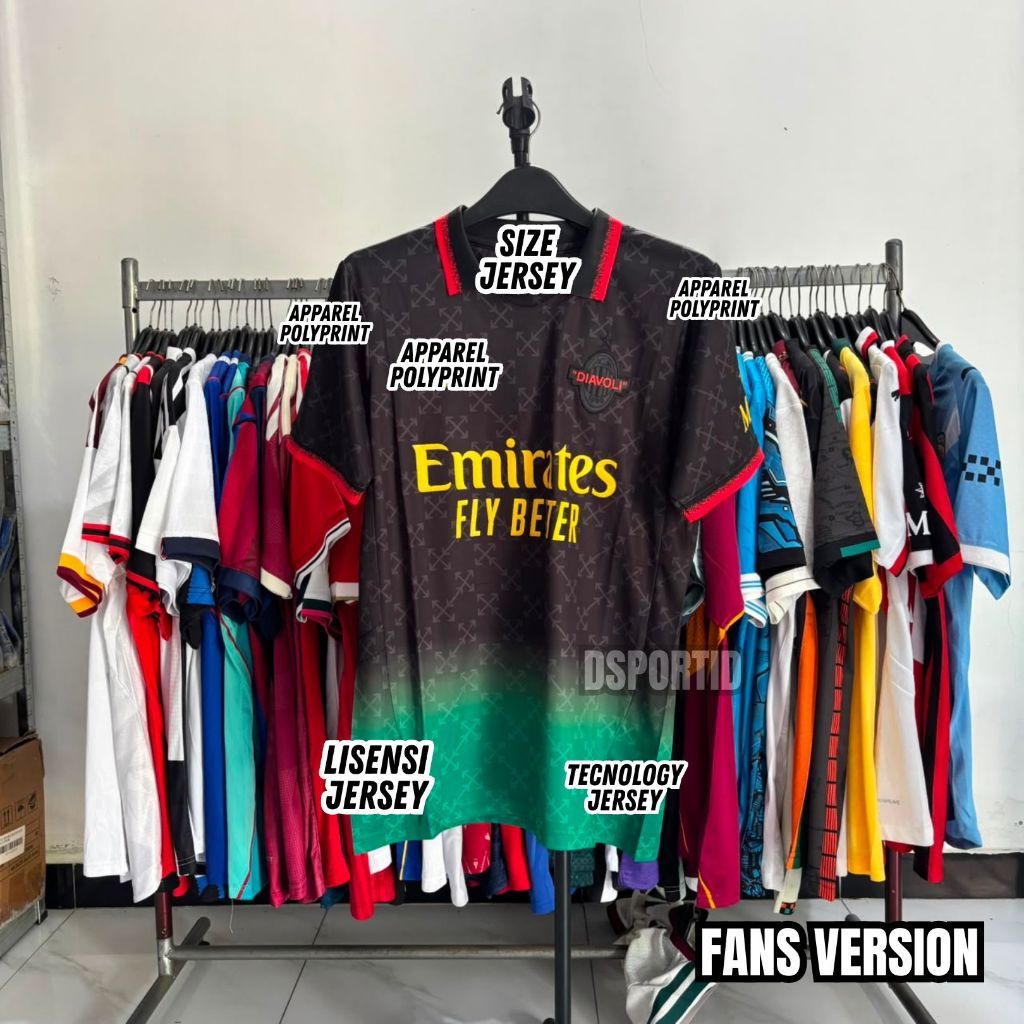 Fans Version Jersey Ac Milan Spc X Off White Item 2024 2025 Baju Bola Dsport