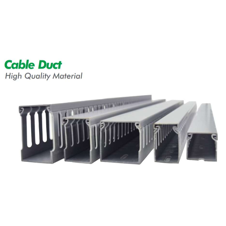 Ducting Kabel PVC, 1.7 Meter, Warna Abu-abu