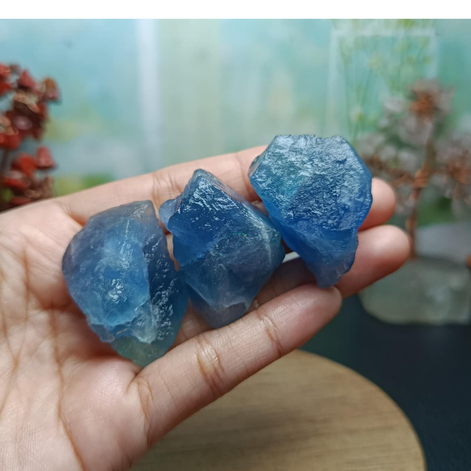 Batu Natural Blue Fluorite Rough (4) Asli Batu Alam