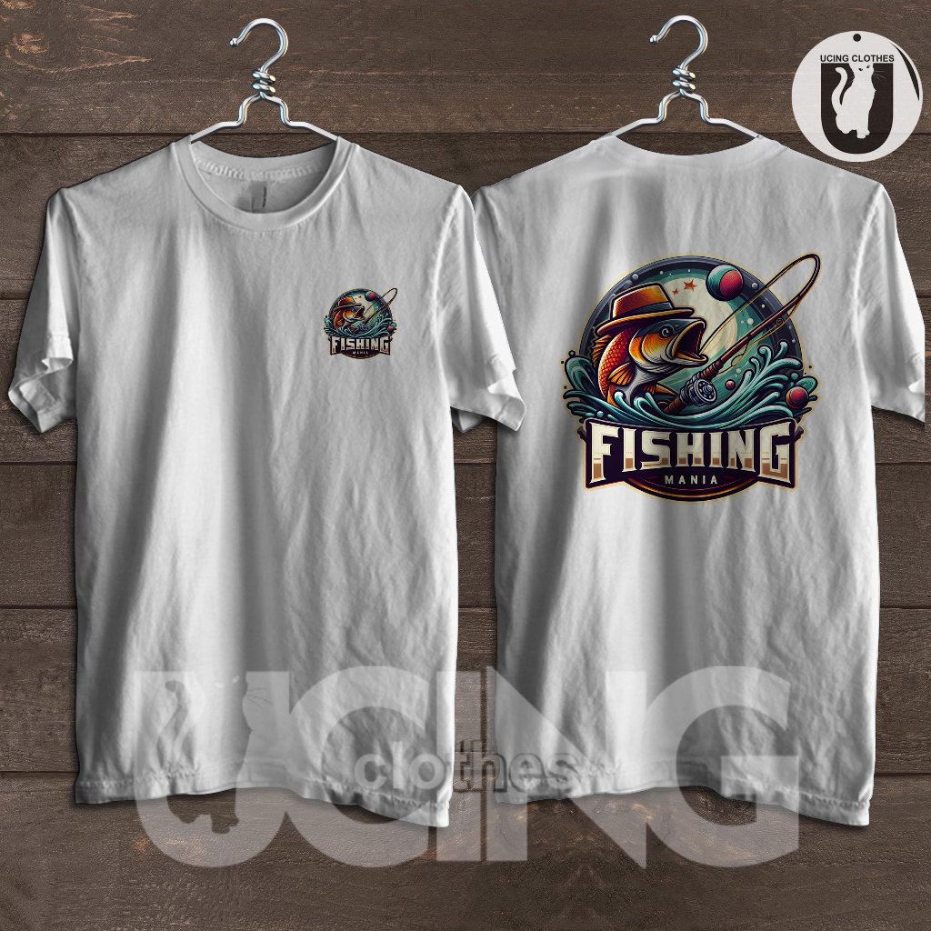 Kaos Baju Fishing Mania Logo Mania Mancing Baju Distro