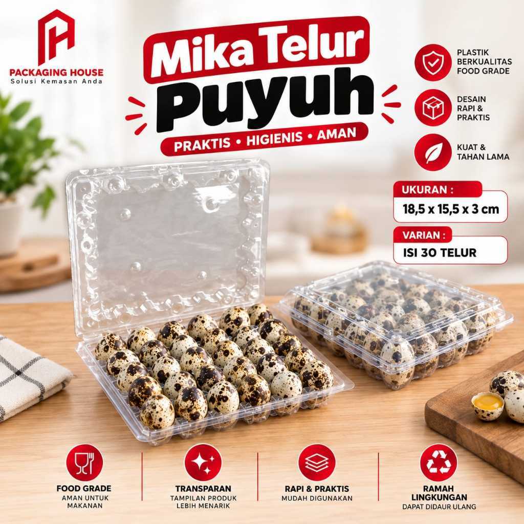 MIKA TELUR PUYUH | MIKA TRAY TELUR | MIKA TELUR PUYUH ISI 30 BUTIR