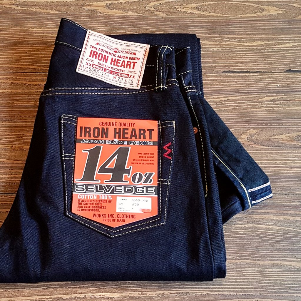 Iron Heart - IH-666S-14oz Indigo x Black Selvage Denim Slim Straight Fit Jeans