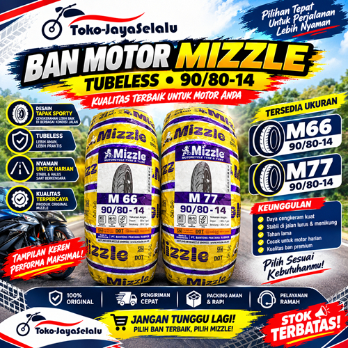 Ban mizzle tubeless 90/80-14 m66 m 66 - m77 m 77