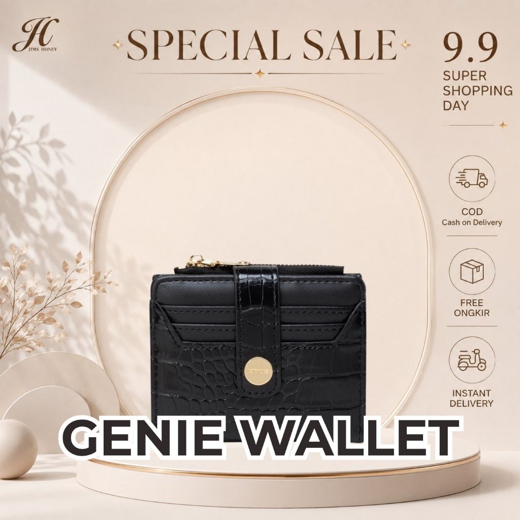 JIMS HONEY GENIE WALLET Dompet Kecil Lipat Kartu Wanita Cewek Fashion Jimshoney Casual Terbaru