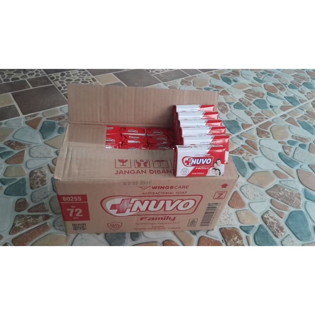Sabun Nuvo 1 Dus Isi 72 Pcs Sabun Batang Antibakterii